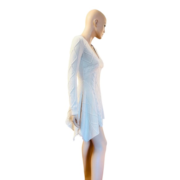 Free People Cables and Castles Cotton Sweater DRess Size XS Made in India - Picture 4 of 9